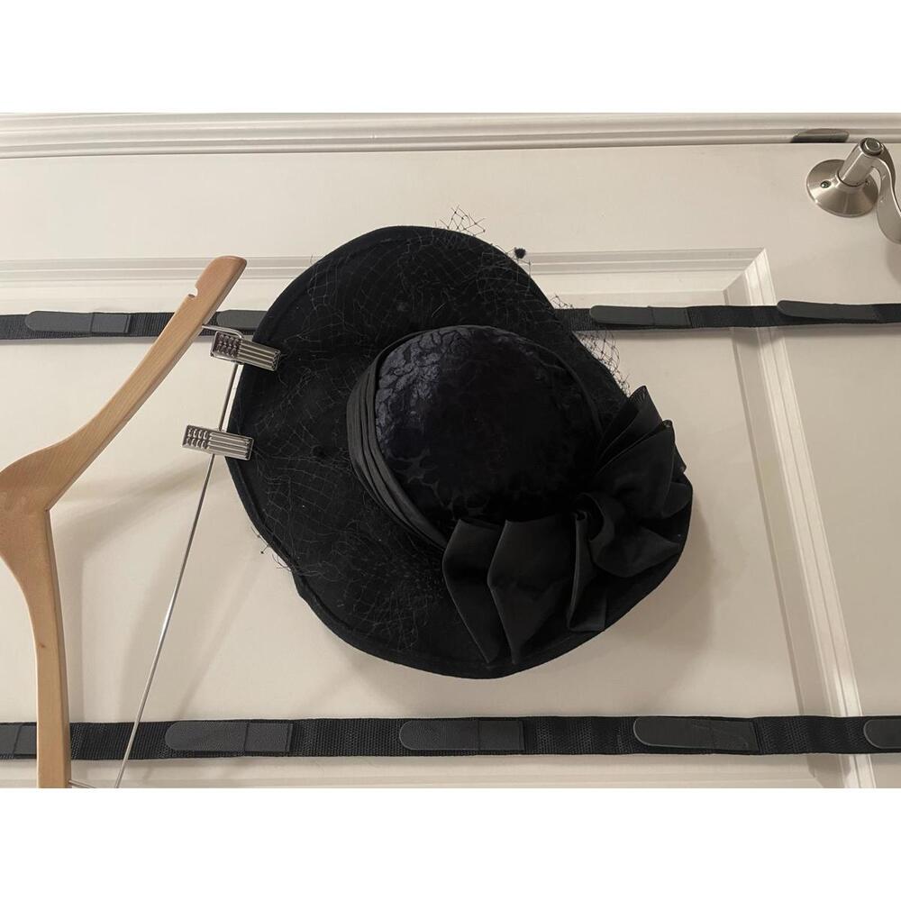Elegant Black Wide-Brim Hat by Sonni San Francisco
